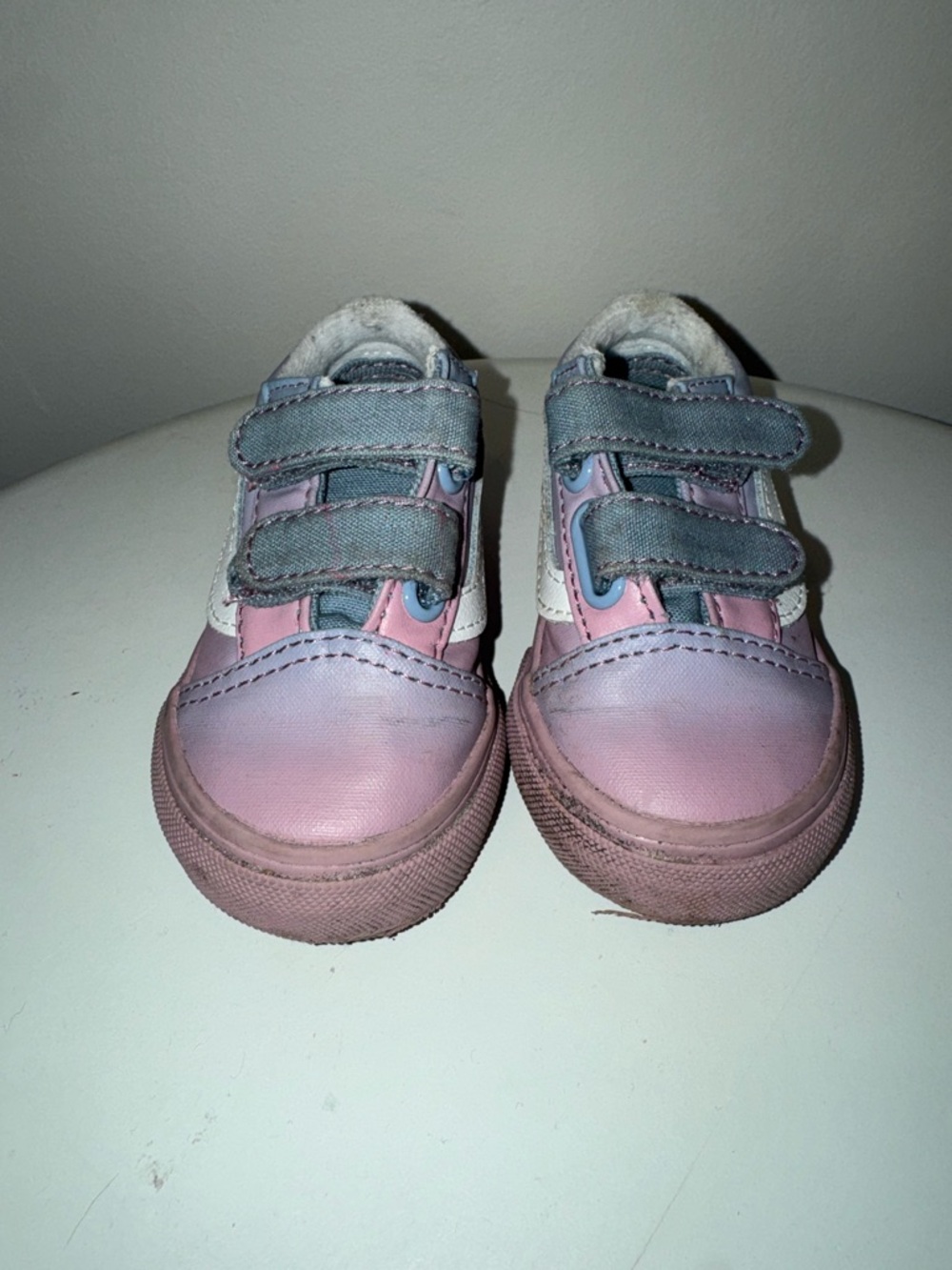 Vans Kids Pink and Lavender Velcro Sneakers